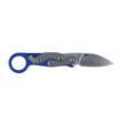 Columbia River Knife & Tool Provoke EDC, Folding Knife, Kinematic Opening, Plain Edge, 2.56 in Drop Point, Aluminum Handle, D2 Steel, Satin Finish, Blue Handle, Silver Blade 4050