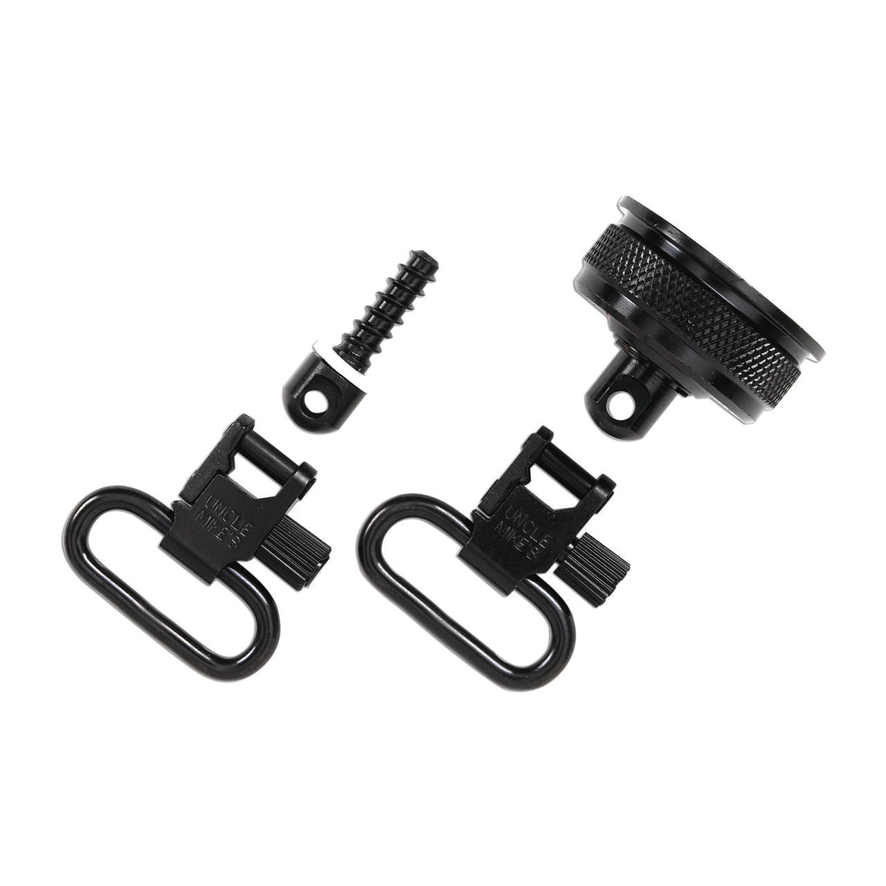 Uncle Mikes 18012 Mag Cap Swivel Set made of Steel with Blued Finish, 1 in Loop Size & Quick Detach Style for 12 Gauge Remington 870 & 870 Youth, Shotguns Includes Two Super Swivels