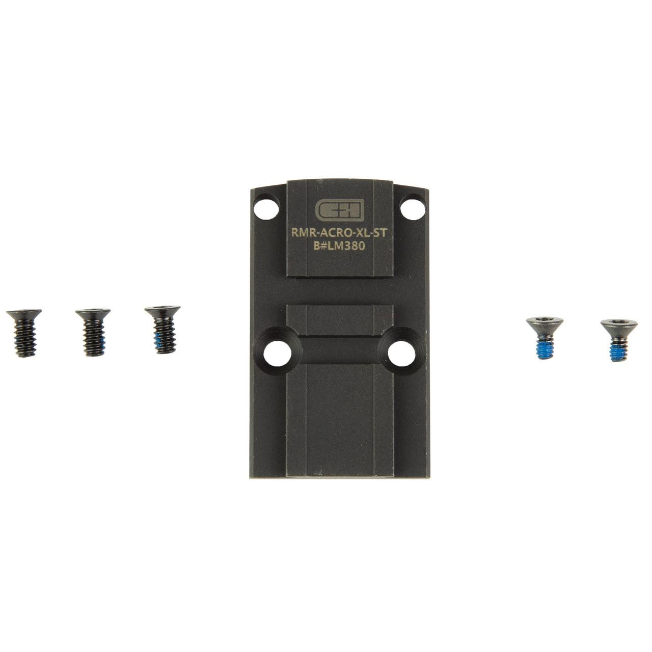 C&H Precision Optic Mounting Plate, Fits Trijicon RMR, RMR to Aimpoint ACRO & C&H Duty/Duty-XL, Matte Finish, Black RMR-ACRO-XL-ST