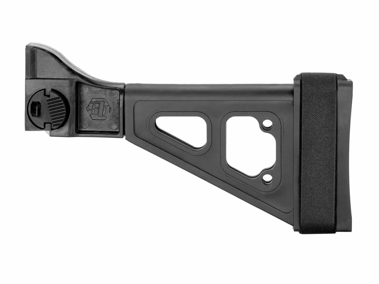 SB Tactical SBT01SB SBT Side Fold Black Synthetic with 10.50 OAL & Nylon Strap for H&K UMP, B&T APC (Tube Not Included), Brace