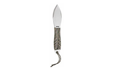 S.O.G SOGFX41NCP Fling 2.80 in Fixed Spear Point Plain Satin 3Cr13MoV SS Blade Green/Tan Paracord 3Cr13MoV SS Handle Includes Sheath