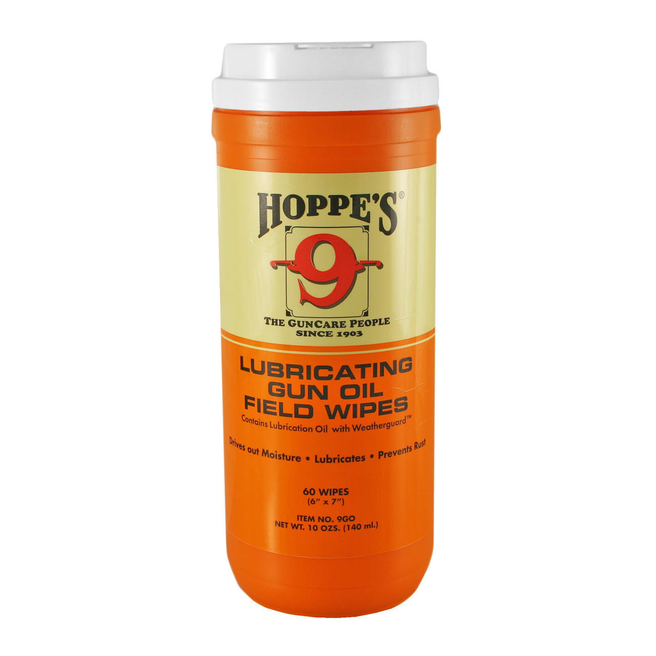 Hoppes Gun Oil Field Wipes 6x7 60c