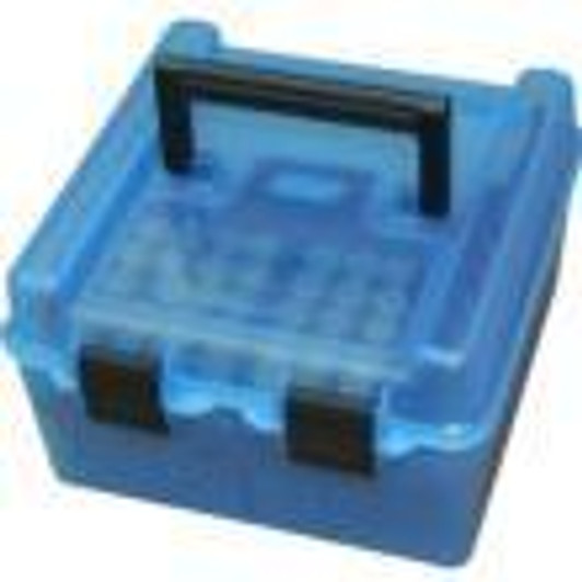 Mtm Molded Products Company MTM Deluxe Ammo Box Handle WSM WSSM Ultra Mag 100 Rounds Clear Blue 