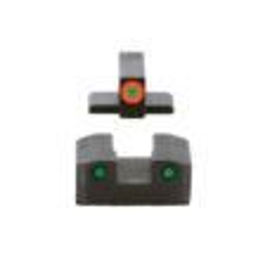 AmeriGlo Ameriglo Trooper Tritium Handgun Sight Set for Sig with #6 Front and #8 Rear Green Rear Green with Orange Front 