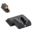 Meprolight Sights Meprolight Hyper Bright V-Sight Fixed Pistol Set for S&W M&P Shield Green with Orange Front 