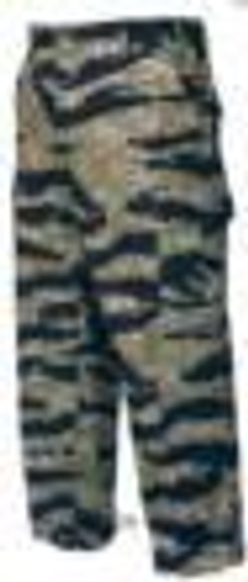ATLANCO/ATLANTA ARMY NAVY Tru-Spec BDU Pants 100% Cotton Rip-Stop Original Vietnam Tiger Stripe L 