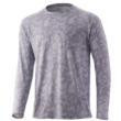 Marolina DBA HUK Huk Waypoint Running Lakes Long Sleeve Shirt Overcast Grey M 