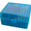 Mtm Molded Products Company MTM Flip-Top Ammo Box 22-250/.243/.308 Win/.220 Swift 100 Round Clear Blue 