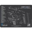 CERUS GEAR Cerus Gear Smith & Wesson M&P M2.0 Handgun Schematic Cleaning Mat 12x17 Grey and Blue 