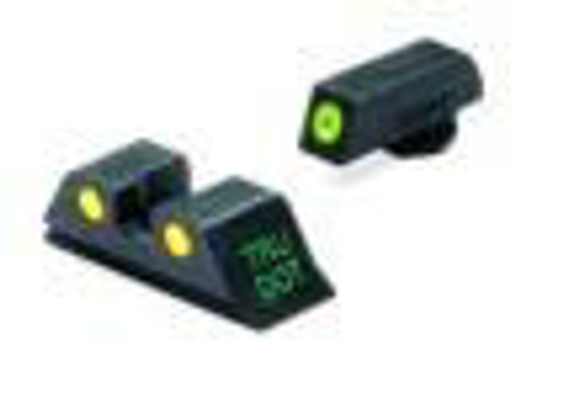 Meprolight Sights Meprolight Tru-Dot Night Sight Set - Glock 9mm .357 Sig 40 S&W .45 GAP Fixed Set TD Suppressor Height Green/Yellow 