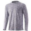 Marolina DBA HUK Huk Waypoint Running Lakes Long Sleeve Shirt Overcast Grey L 
