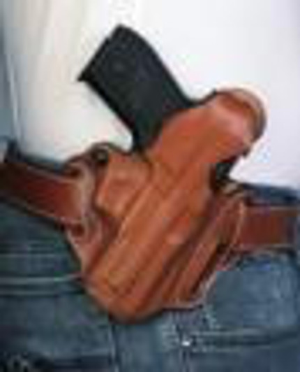 Desantis Leather Goods Co. DeSantis Style 001 Thumb Break Scabbard S&W M&P Shield 9mm/40 Tan Right Hand 