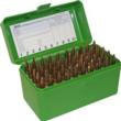 Mtm Molded Products Company MTM Case-Gard R-50 Series Rifle Ammo Box .375 Rem UM .375 Wby Mag 50 Rounds Green 