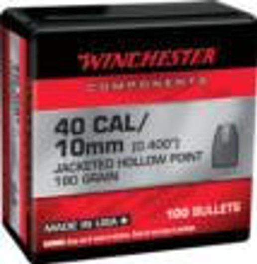 Winchester Bulk Components Winchester JHP Bullets 40 cal .400" 180gr 100/ct 
