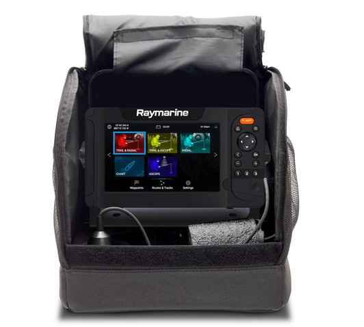  Raymarine Element Ice Fishing Bag, battery, Charger, Mount Transducer and Float 