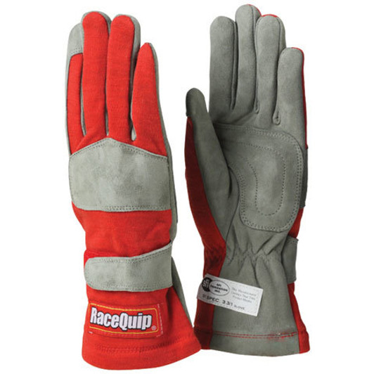 Gloves Single Layer Medium Red SFI
