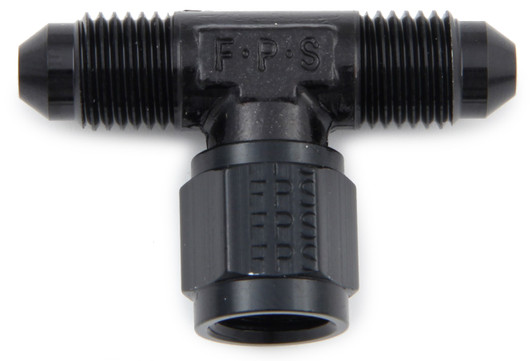 Fitting #8 Tee Female Swivel On Side Black