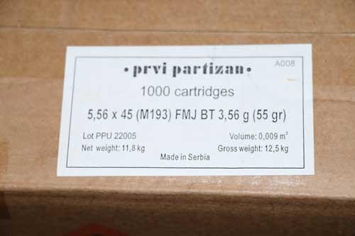  Ppu Ammo 5.56x45 Case Lot - 55gr Fmj 1000rd 50bx/cs 