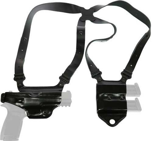 Galco Miami Ii Shoulder System - Rh Leather S a Xd 9 40 4  Blk