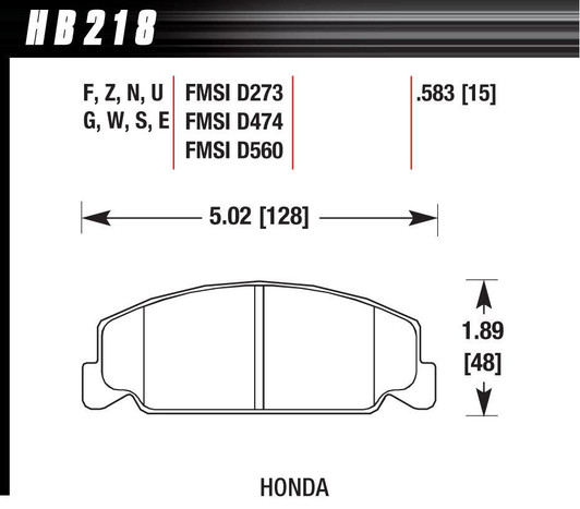 HAWK BRAKE Brake Pad Front Honda Blue Compound 