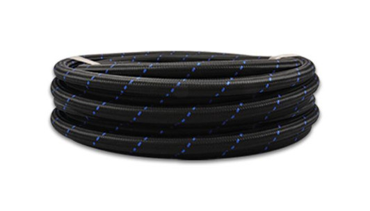 VIBRANT PERFORMANCE 20ft Roll -6 Black Blue Nylon Braided Flex Hose 