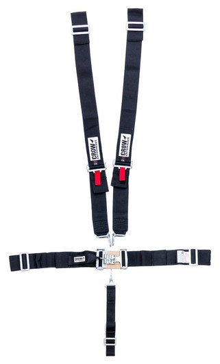 CROW SAFETY GEAR 5-Pt Harness Big Latch Blk Wrap Around Pull Dow 