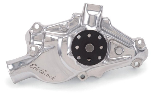 EDELBROCK SBC Water Pump - Short  Polished 