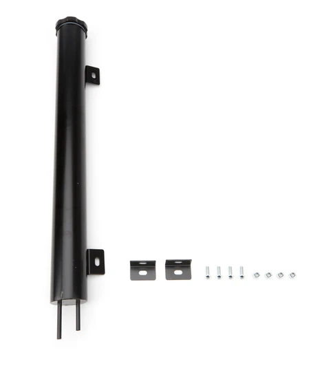 RACING POWER CO-PACKAGED Stainless 2in x 19in Overflow Tank Black 