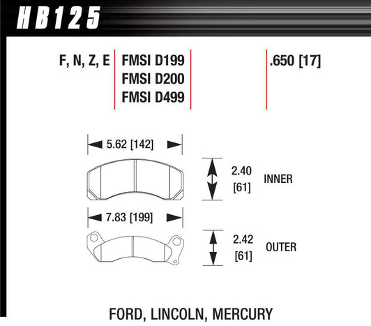 HAWK BRAKE Brake Pads Blue 9012 Ford 