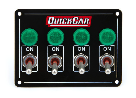 QUICKCAR RACING PRODUCTS Accessory Panel 4 Switch w/Pilot Weatherproof 