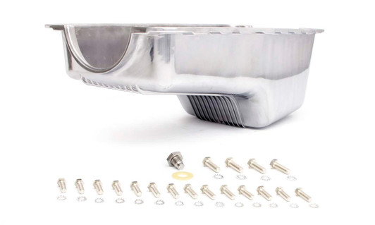 RACING POWER CO-PACKAGED 64-73 SBF Alum Stock Oil Pan Polished 