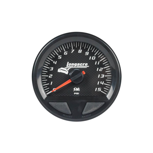 LONGACRE Waterproof SMI Fuel Pressure Gauge 0-15psi 