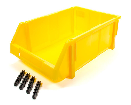 TRIPLE X RACE COMPONENTS Plastic Storage Bin YEL 17-3/4 x 11-1/2 x 6-3/4 