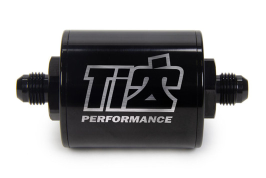 Ti22 PERFORMANCE 6 AN Fuel Filter Short Style 100 Micron Black 