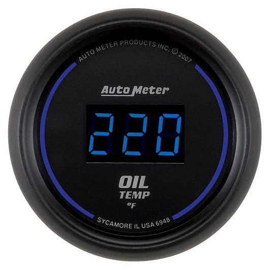 AUTOMETER 2-1/16in Cobalt Oil Temp Gauge  Digital 340F 