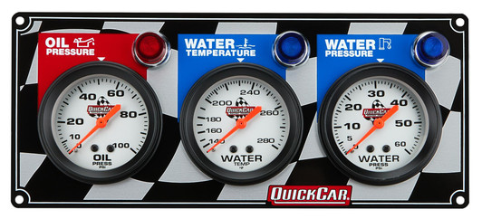 QUICKCAR RACING PRODUCTS 3 Gauge Panel OP/WT/WP 