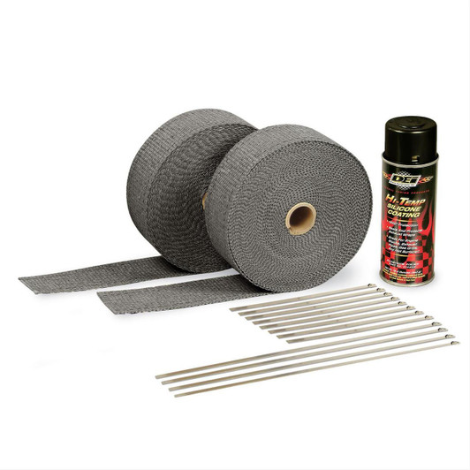 DESIGN ENGINEERING 2in Exhaust Wrap Kit Blk w/Blk Silicone Coating 