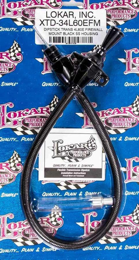 LOKAR Black Trans Dipstick GM 4L60E Firewall Mount 