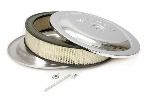 MOROSO 14x3 Air Cleaner Kit w/Raised Bottom Chrome 