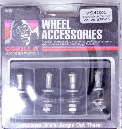 GORILLA 4 Valve Stems Inner Mount Bolt On Chrome 