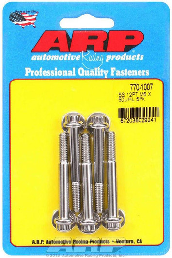 ARP S/S Bolt Kit - 12pt. (5) 6mm x 1.00 x 50mm 