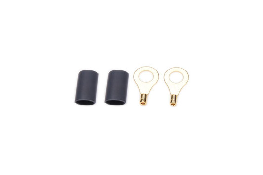 QUICKCAR RACING PRODUCTS Ring Terminal 1/4in 18- 22 Ga w/Heat Shrink Pair 