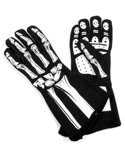 RJS SAFETY Double Layer White Skeleton Gloves Large 