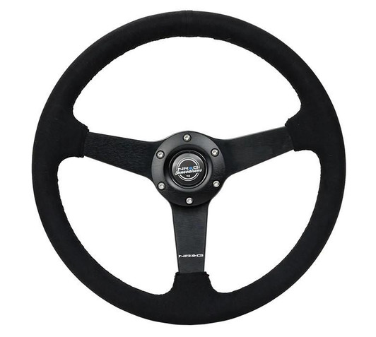 NRG INNOVATION Steering Wheel 350mm 1.5 in Dish Black Alcantara 
