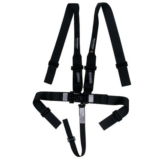ULTRA SHIELD Harness 5pt Black HANS Shoulder 3in Pull-Down 