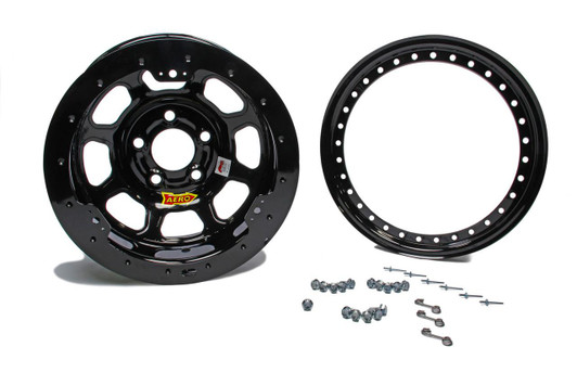 AERO RACE WHEELS 15x10 2in 4.75 Black Beadlock 