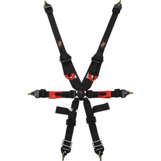 G-FORCE 6pt Harness Camlock Indiv Black Euro FIA 
