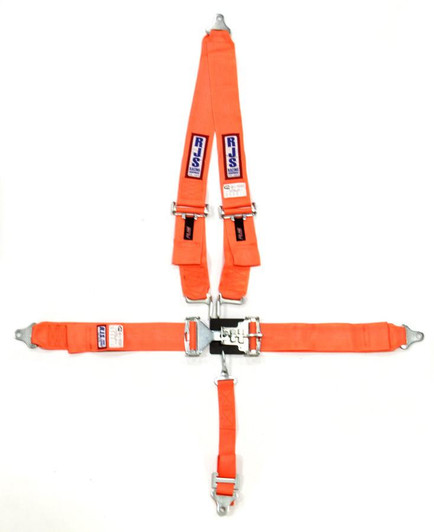 RJS SAFETY 5-Pt Harness System ORG Shoulder Mount 2in Sub 