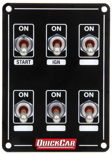 QUICKCAR RACING PRODUCTS Ignition Panel Extreme 6 Switch Dual Ignition 