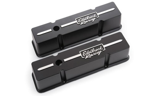 EDELBROCK Valve Cover Kit Race Series SBC Tall Black 